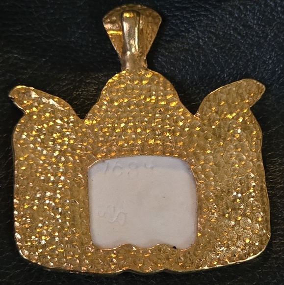 Cleopatra Uraeus cobra & Ankh porcelain & gold vintage large pendant - Picture 5 of 10